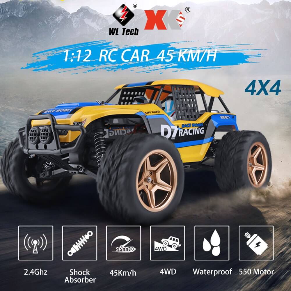 Carro De Controle Off Road Wltoys 4X4 Gaiola 1/12 - 50Km/H