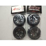 JOGO PNEU PARA DRIFT RODA STOCK PRETA CUBO 12 mm UNIVERSAL LARGURA